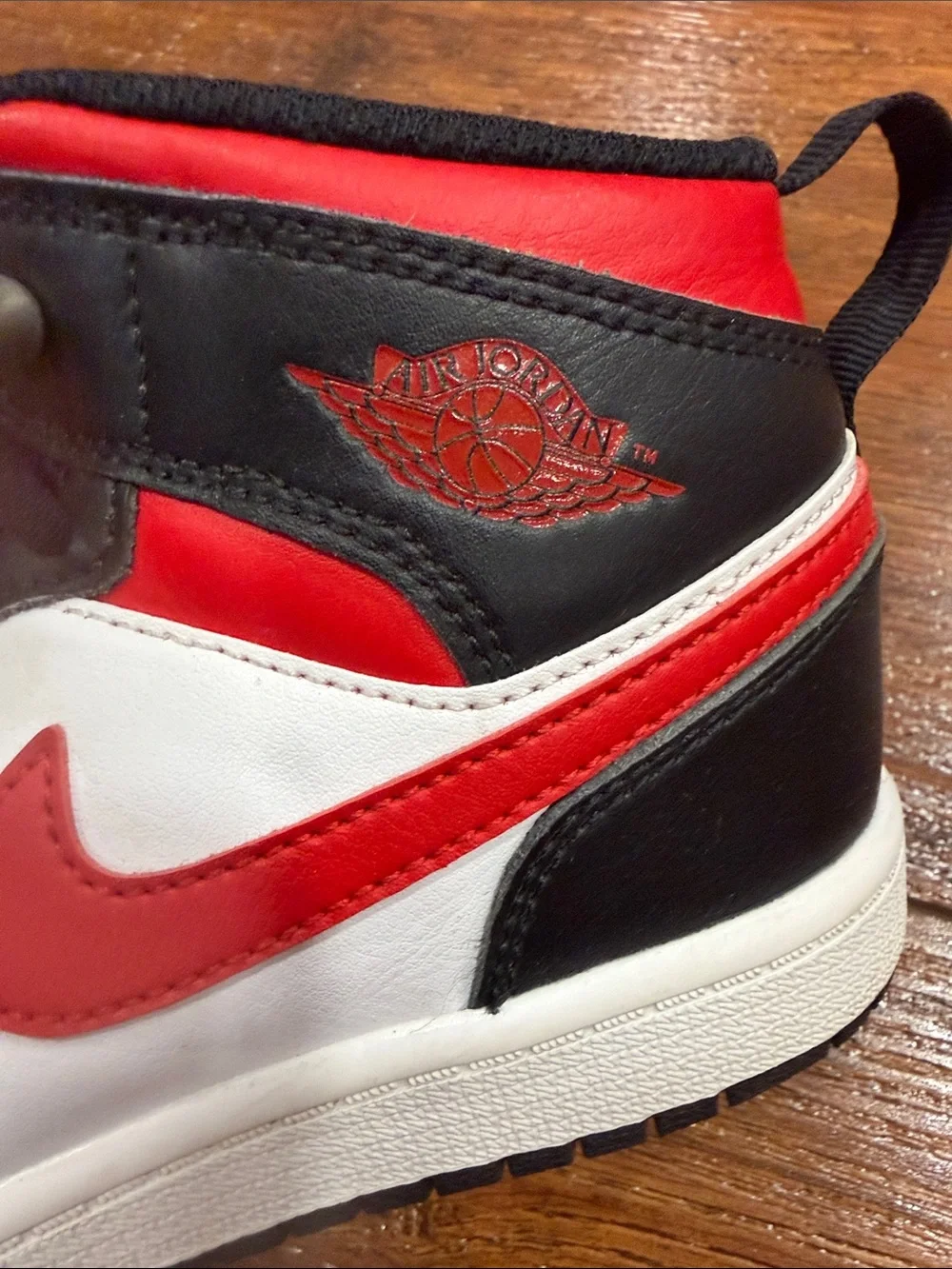 Jordan Kids Red, Black & White High-Top Sneakers